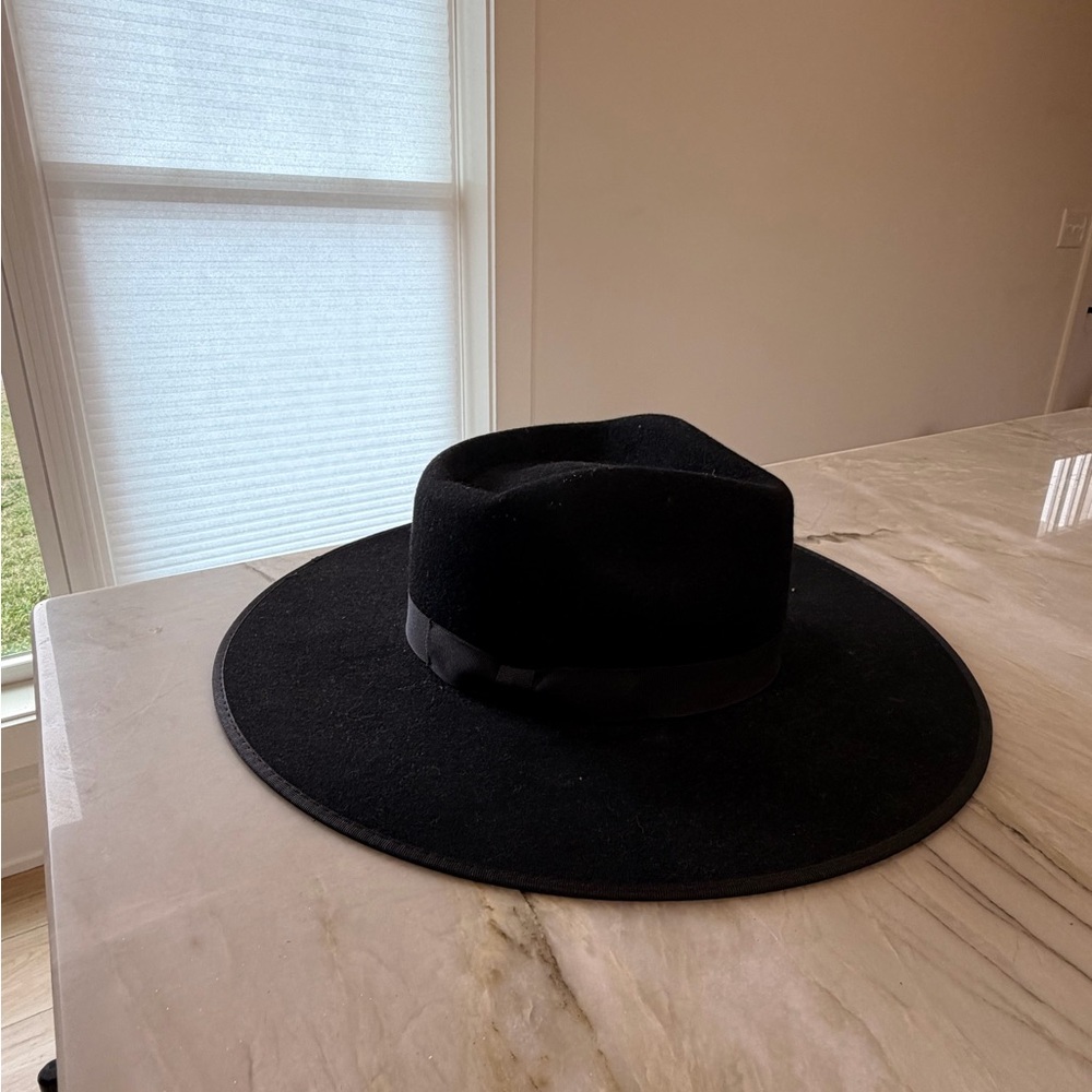 Lack Of Color Wide Brim Black Wool Felt Fedora